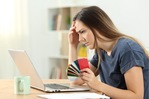 Woman applying for a personal loan online