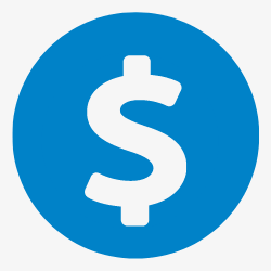  blue dollar coin icon